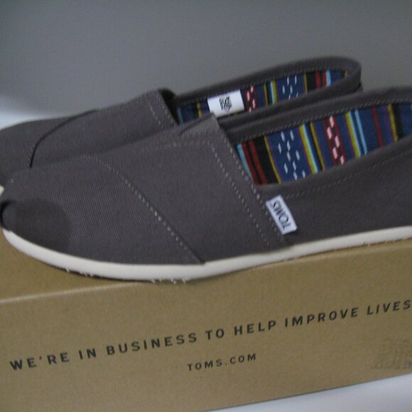 Like New In Box TOMS Alpargata Ash Canvas Women's Size 10 - Picture 1 of 3